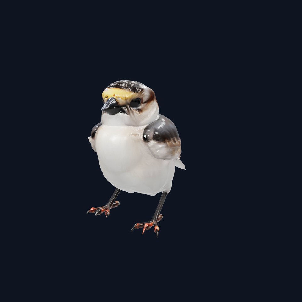 Snow Sparrow Arctic Camouflage Bird Model